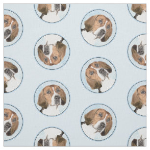 Tissu Peinture de Foxhound Anglais Mignon Art de Chien O