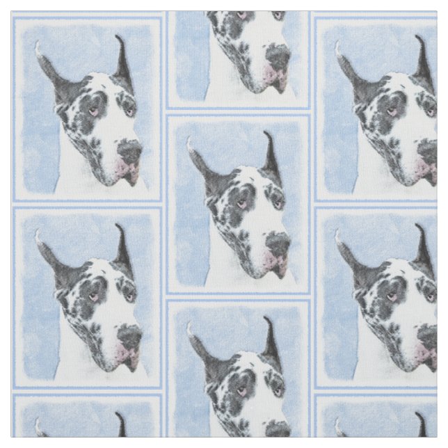 Tissu Peinture de Great Dane (Harlequin) - Art original  (Échantillon)