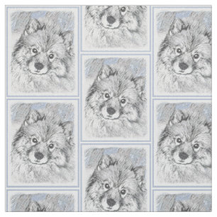 Tissu Peinture de Keeshond Beth - Cute Original Dog Art