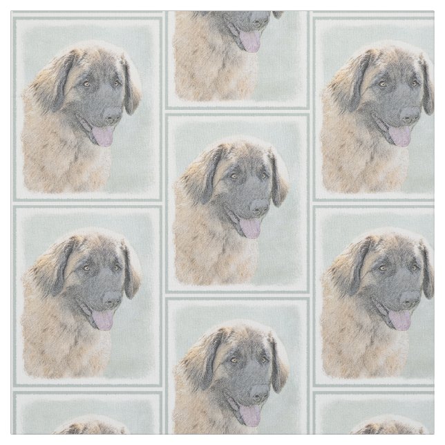 Tissu Peinture de Leonberger - Beau art original de chie (Échantillon)