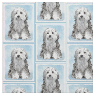 Tissu Peinture de Lowchen - Cute Original Dog Art