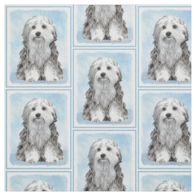 Tissu Peinture de Lowchen - Cute Original Dog Art (Échantillon)