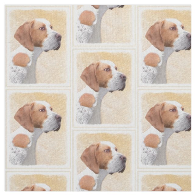Tissu Peinture de pointeur - jolie art original de chien (Échantillon)