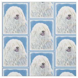Tissu Peinture de Puli - art original mignon de chien
