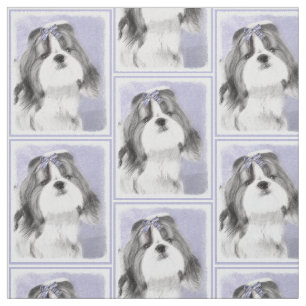 Tissu Peinture de Shih Tzu - art original mignon de