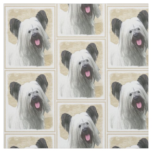 Tissu Peinture de Skye Terrier - art original mignon de (Échantillon)