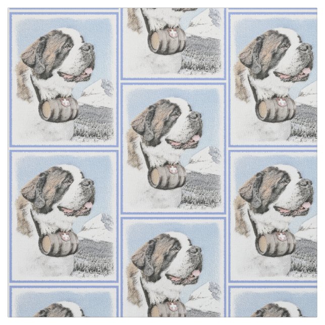 Tissu Peinture de St Bernard - art original mignon de (Échantillon)