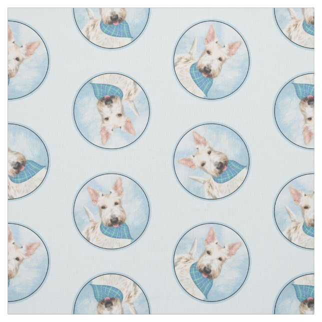 Tissu Peinture de Terrier Écossais Blé Doré Original Art (Échantillon)