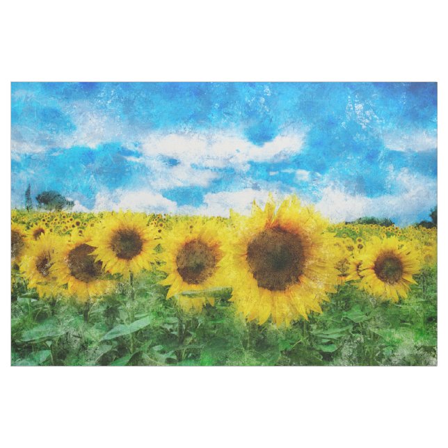 Tissu Peinture de tournesols (Yard)