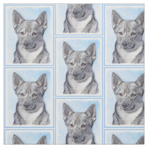 Tissu Peinture de Vallhund de Suédois - art original