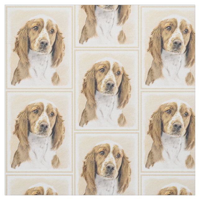 Tissu Peinture de Welsh Springer Spaniel - Art canin ori (Échantillon)