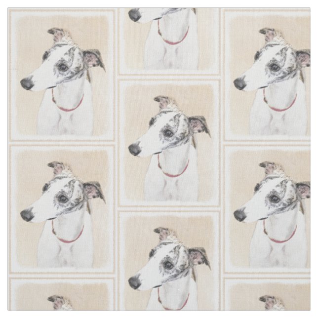 Tissu Peinture de whippet - art original mignon de chien (Échantillon)