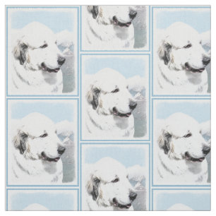Tissu Peinture des Pyrénées - Art original du chien