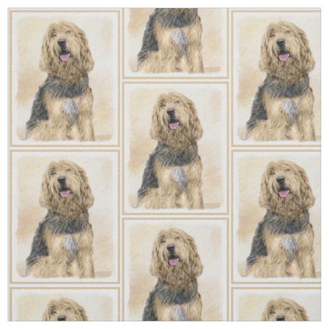Tissu Peinture d'Otterhound - Joli art original de chien (Échantillon)