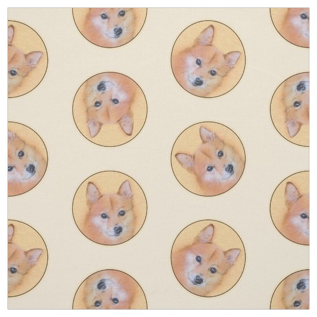 Tissu Peinture finlandaise Spitz mignonne Original Anima (Échantillon)