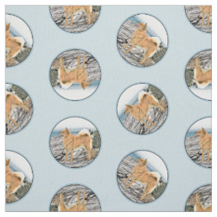 Tissu Peinture finlandaise Spitz Seashore Peinture Chien