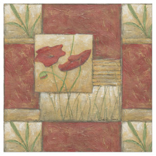 Tissu Peinture florale avec les courses évidentes de