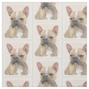 Tissu Peinture française de Bulldog (Sable) - Belle oeu