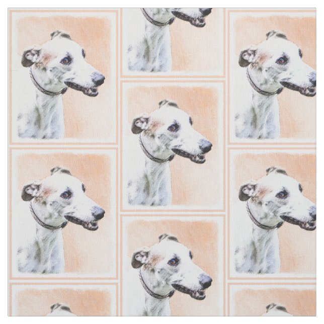 Tissu Peinture Greyhound - Cute Original Chien Art (Échantillon)