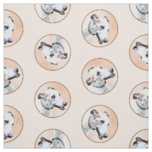 Tissu Peinture Greyhound Cute Rouge Blanc Original Chien