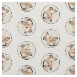 Tissu Peinture Greyhound Fawn mignonne Original Animal c