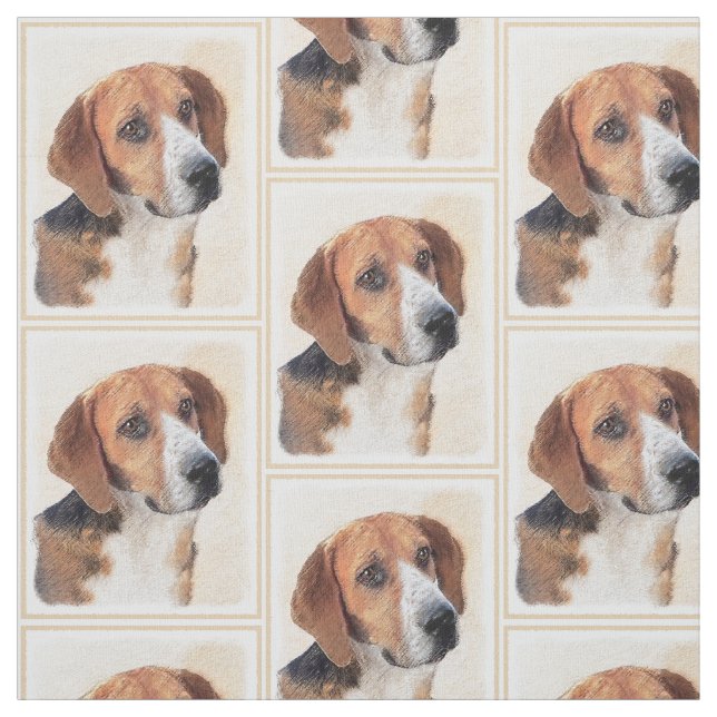 Tissu Peinture Harrier - Joli art original chien (Échantillon)