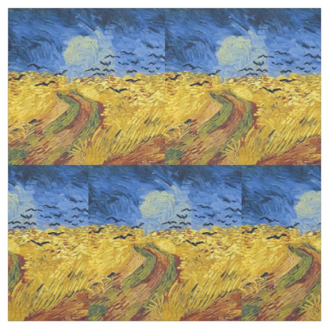 Tissu Peinture impressionniste des champs de blé de Van  (Échantillon)