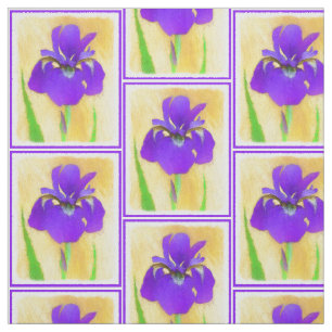Tissu Peinture Iris à pois pourpre - Chien original mign