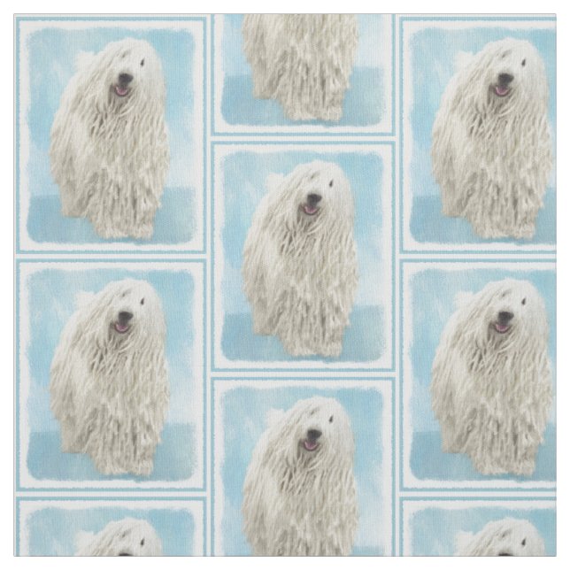 Tissu Peinture Komondor - Cute Original Chien Art (Échantillon)