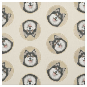 Tissu Peinture lapon finlandaise Art Chien noir et Tan