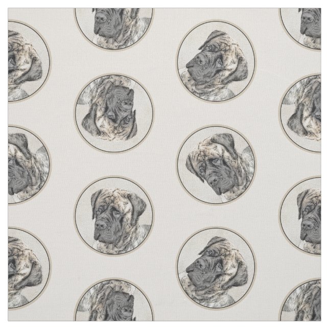 Tissu Peinture mastiff anglais Brindle art original chie (Échantillon)