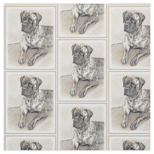 Tissu Peinture mastiff anglaise (Brindle) - Dog Art (Échantillon)