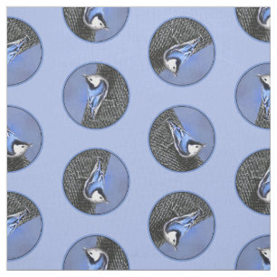 Tissu Peinture Nuthatch à poitrine blanche Oiseau origin