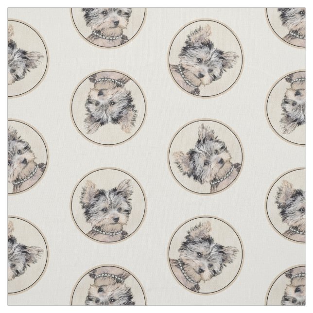Tissu Peinture originale de chiot Yorkshire Terrier (Échantillon)