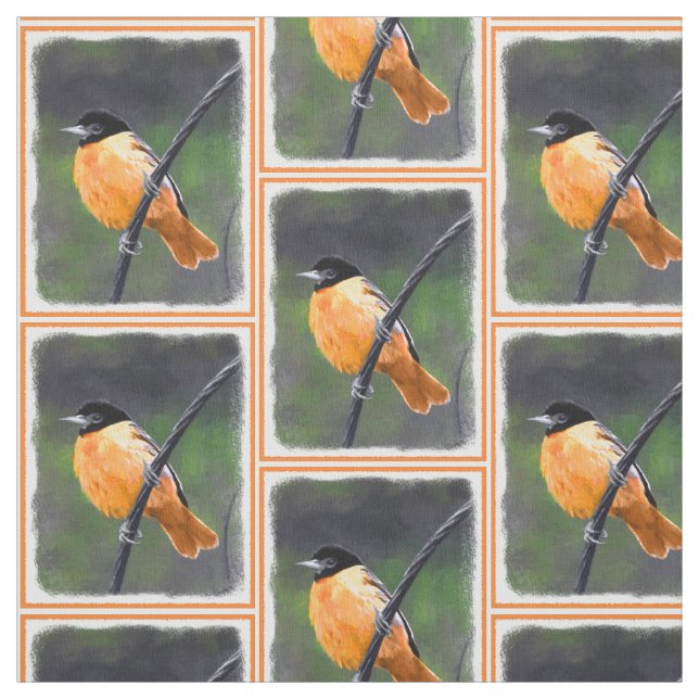 Tissu Peinture Oriole - Art Oiseau Original (Échantillon)