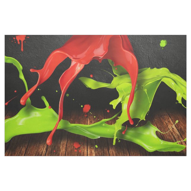 Tissu Peinture rouge verte (Yard)