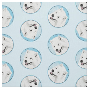 Tissu Peinture Samoyed Blanc mignonne Original Animal Ch
