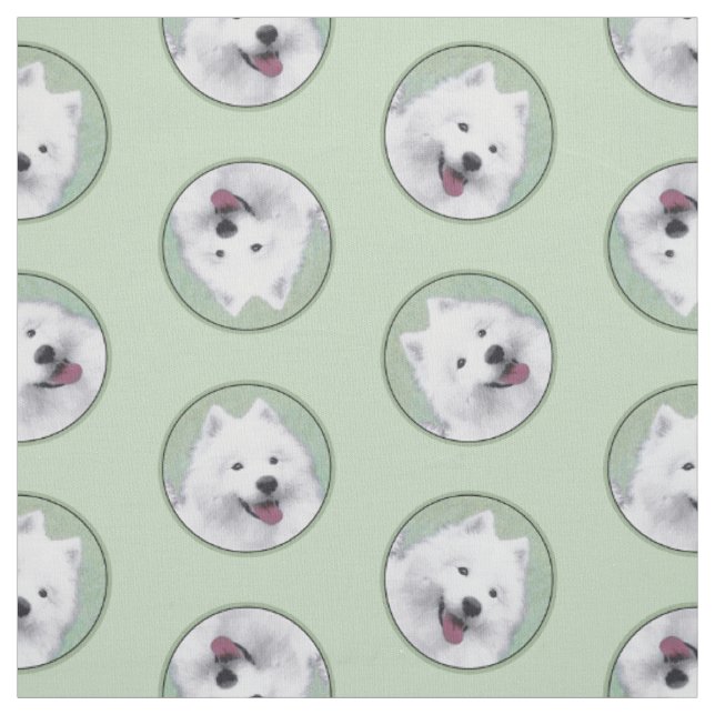 Tissu Peinture Samoyed Blanc mignonne Original Animal Ch (Échantillon)