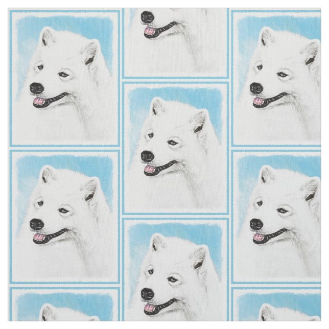 Tissu Peinture Samoyed - Cute Original Chien Art (Échantillon)
