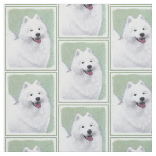 Tissu Peinture Samoyée - Cute Original Dog Art