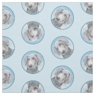 Tissu Peinture Weimaraner Gris Argent Original Chien Art