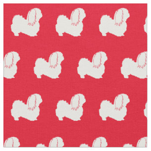 Tissu Pekingese Chien Silhouette Animal Rouge