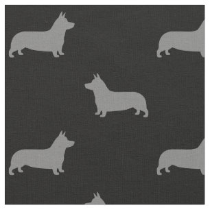 Tissu Pembroke Welsh Corgi Chien Silhouettes Motif