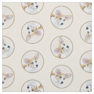 Tissu Pembroke Welsh Corgi Peinture Rouge Original Chien