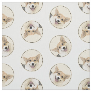 Tissu Pembroke Welsh Corgi peinture Tri-Color Chien Art