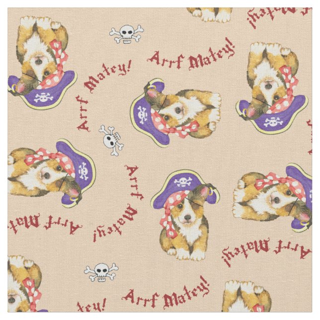 Tissu Pembroke Welsh Corgi Pirate (Fermer)