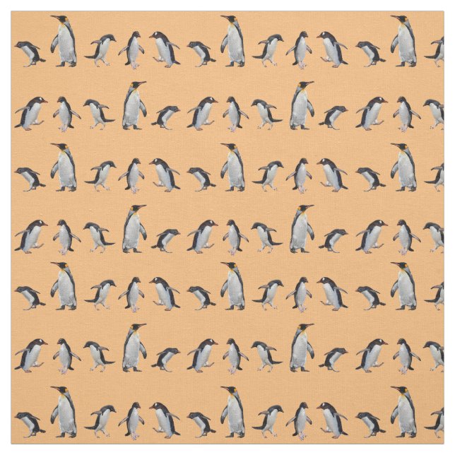 Tissu Penguin Party (Orange) (Échantillon)