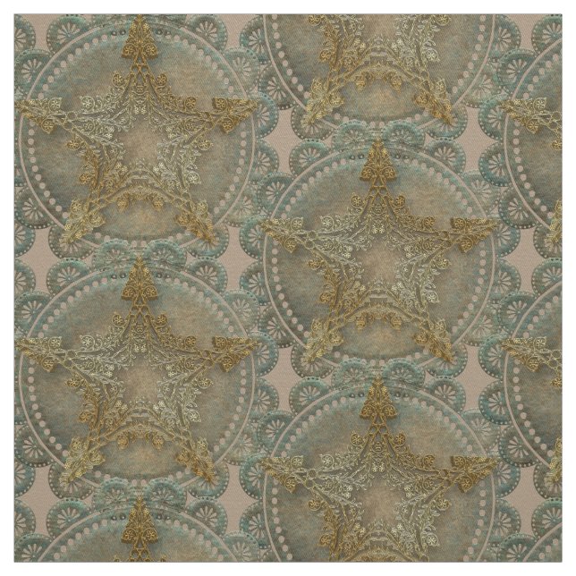 Tissu Pentacle de fleurs Pagan Wiccan (Échantillon)