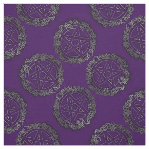 Tissu Pentacules d'argent Pagan Goth Altar Fabric