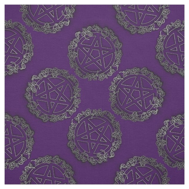 Tissu Pentacules d'argent Pagan Goth Altar Fabric (Échantillon)